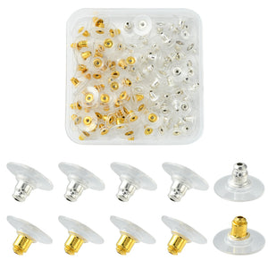 Mixed pack comfort earring backs x 100 pieces (50 of ea colour)