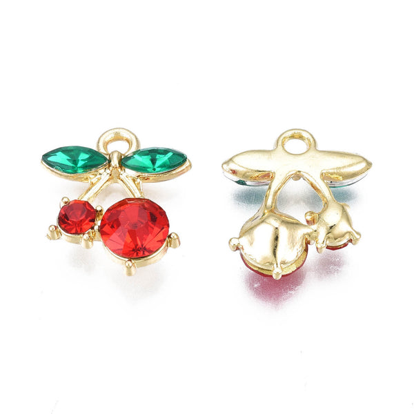 Genuine 16k gold cherry charms x 6 pieces