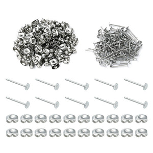 3mm, 4mm & 5mm (choose your size) 304 stainless steel earring posts & back packs - 200 pieces