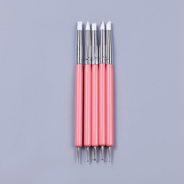 Coral pink double ended polymer clay tools x pack of 5