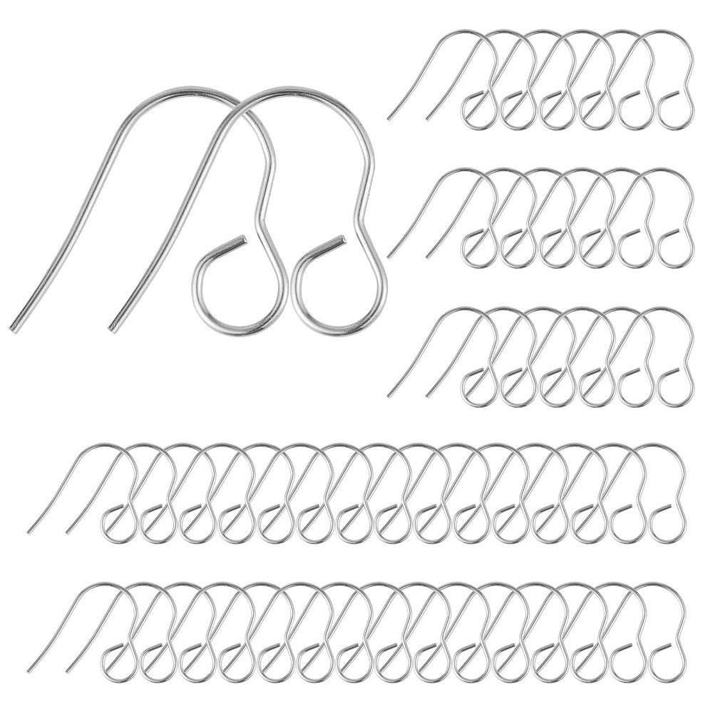 SILVER All in one Stainless steel earring hooks x 10 pieces (5pairs)