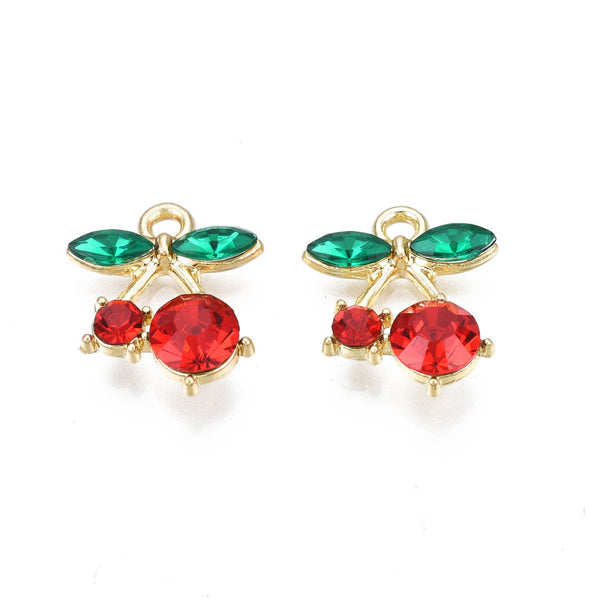 Genuine 16k gold cherry charms x 6 pieces