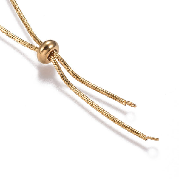 72cm Stainless steel gold plated Slider necklace - 1 piece