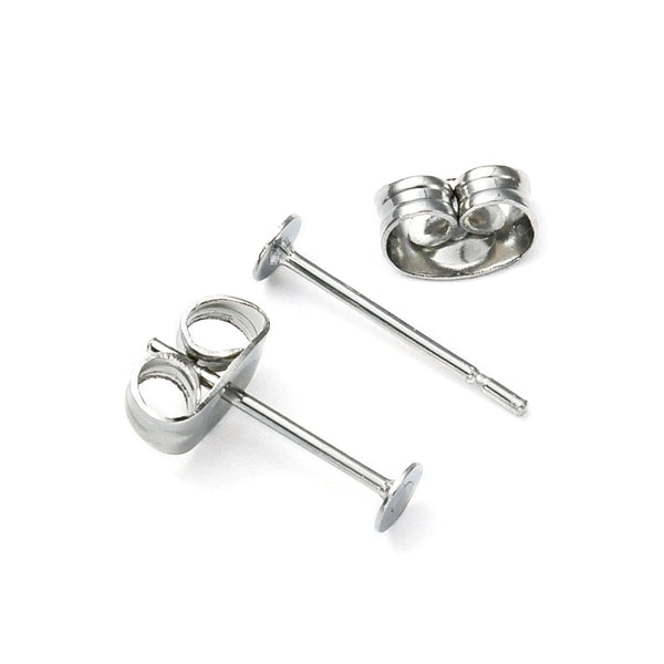 3mm, 4mm & 5mm (choose your size) 304 stainless steel earring posts & back packs - 200 pieces