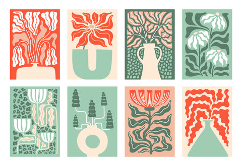 Abstract Flower stamp transfer & cutter set