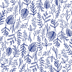 Blue floral - Transfer paper - 1 sheet