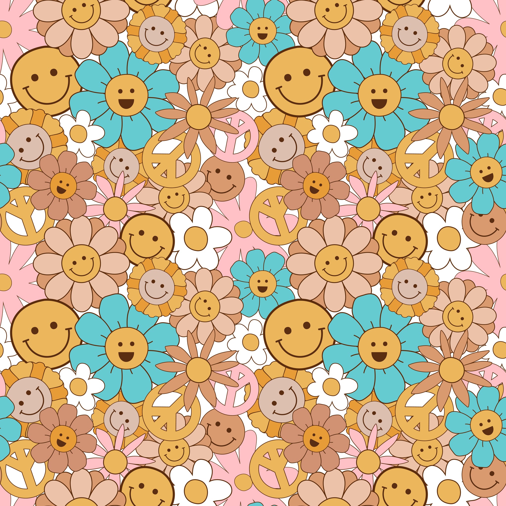 Groovy Flowers water transfer paper