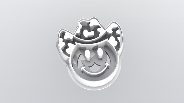 Smiling cowboy key ring cutter - STL Digital file