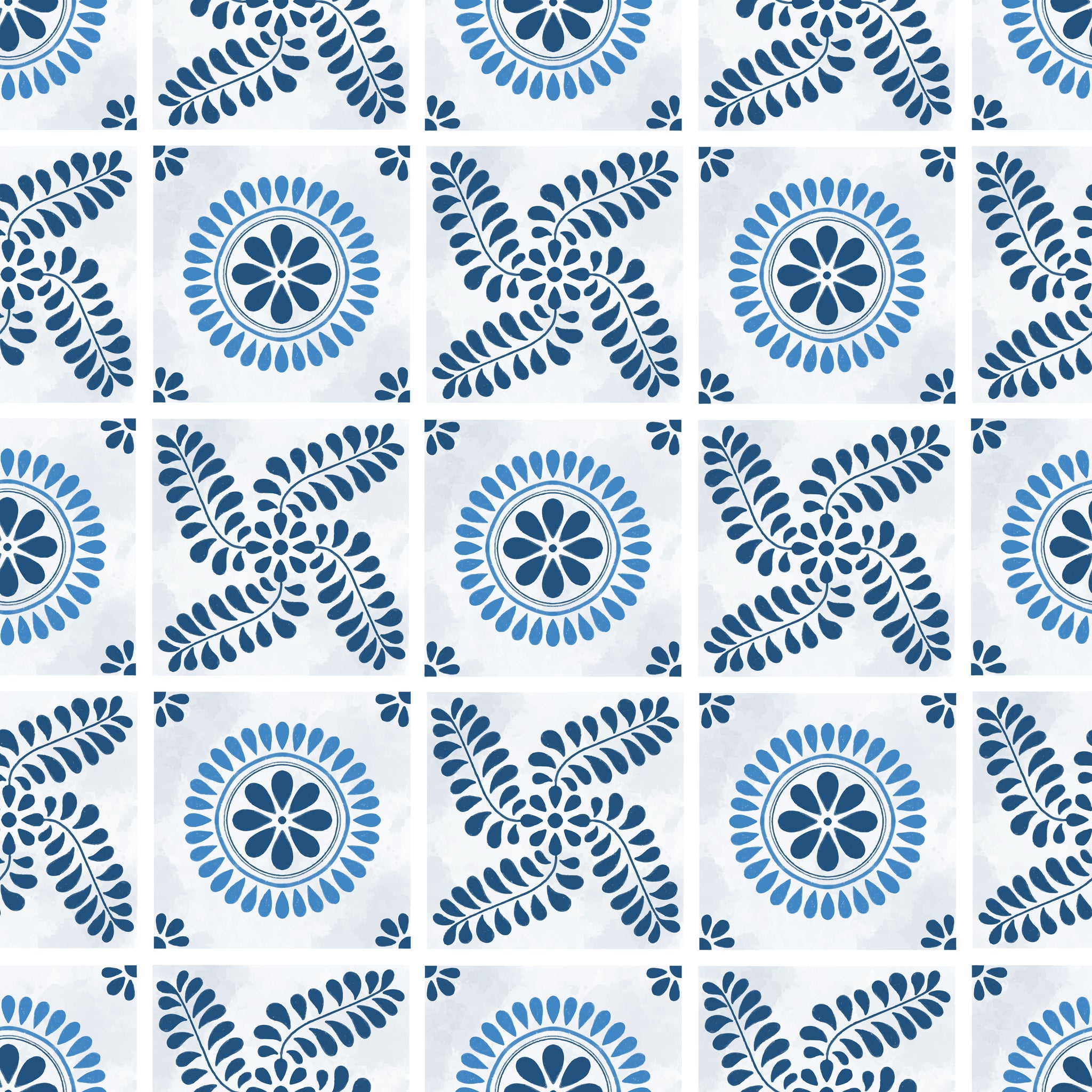 Mediterran blue tile water transfer paper - #414