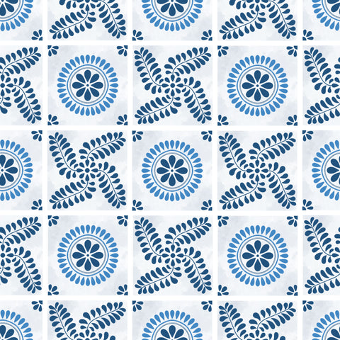 Mediterran blue tile water transfer paper - #414