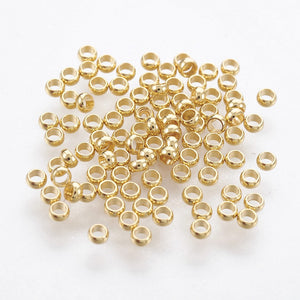 Tiny size gold plated surgical stainless steel beads - 10 pieces