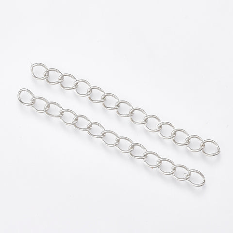 Silver plated chain extender - pack of 10