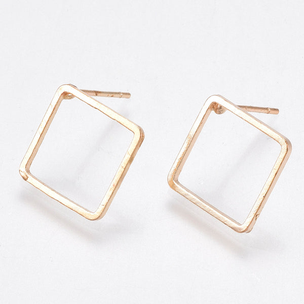 Gold plated square stud tops x 10 pieces
