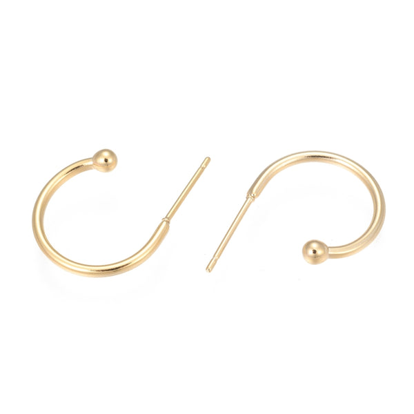 1.7cm x 2.2cm  Gold plated stainless steel open hoop x 10 pieces