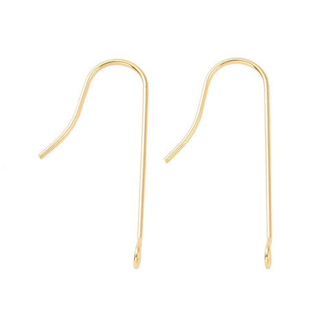 2.8cm long hook style gold plated 316 surgical stainless steel earring hooks x 10 pieces (5pairs)
