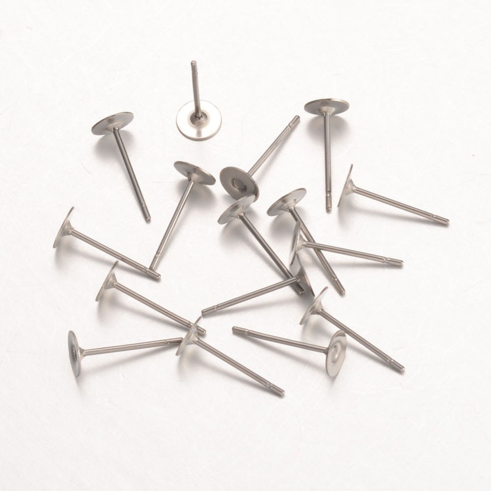 4mm SURGICAL 316 stainless steel earring posts - 100 pieces