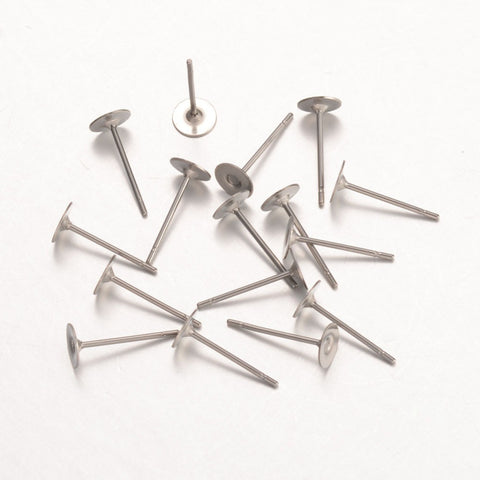 4mm SURGICAL 316 stainless steel earring posts - 100 pieces
