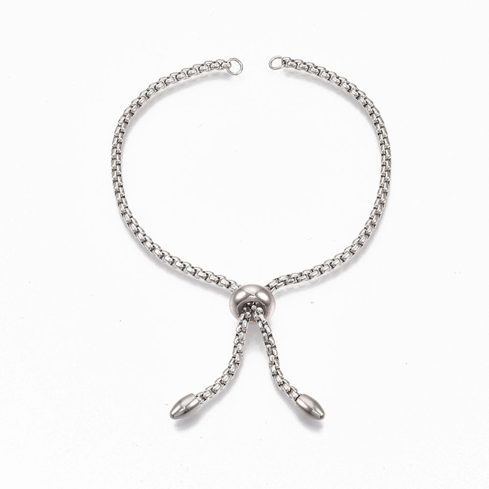 2.5mm Silver stainless steel open ended bracelet x 1 piece