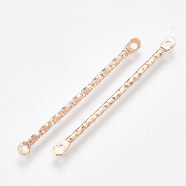 Gold textured double bar connector 10 x pieces