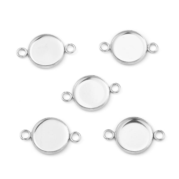 Stainless steel 1.2cm tray ring bezel setting x 20 pieces