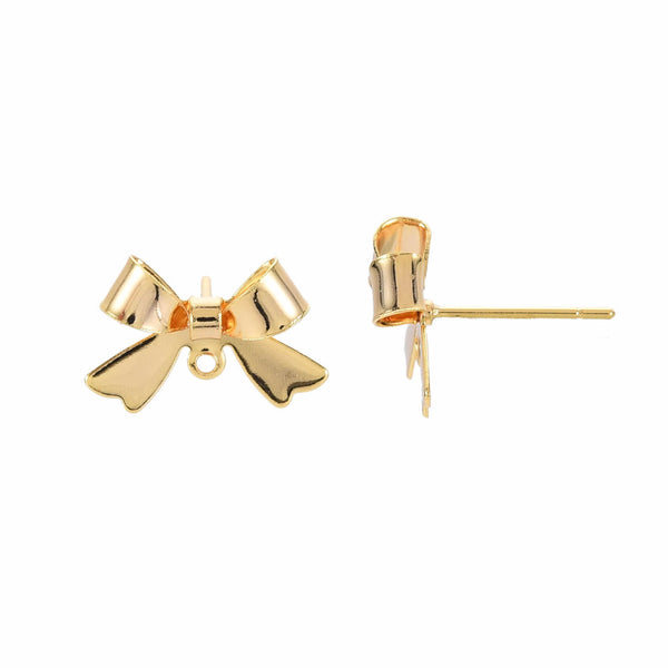 Genuine platinum plated bow stud tops - 4 x pieces