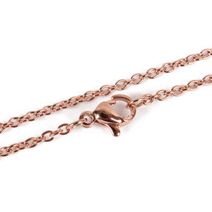 Rose gold plated stainless steel cable chain x 1 piece 45.5cm