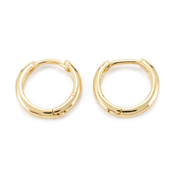 Round 1.2cm 18K Genuine gold plated huggie hoops x 4 pieces
