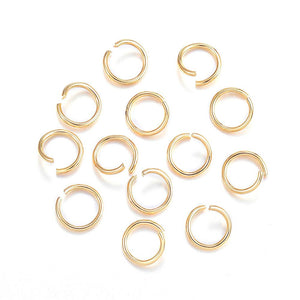 Genuine 7mm  24K Gold plated open jump rings x 100 pieces