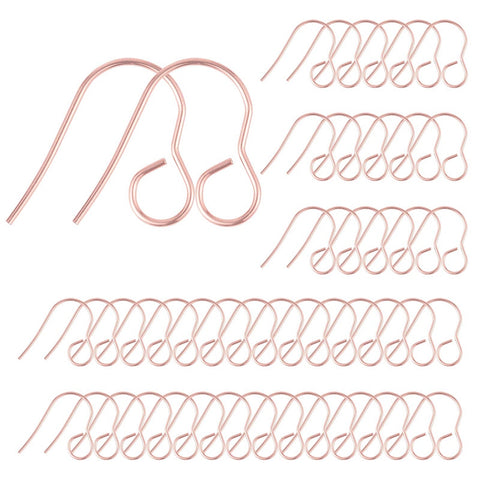 All in one ROSE GOLD plated stainless steel earring hooks x 10 pieces (5pairs)