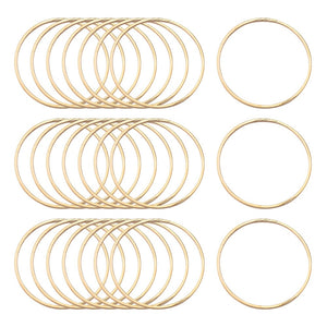 Light Gold plated circle charm connectors x 10 pieces - 2cm