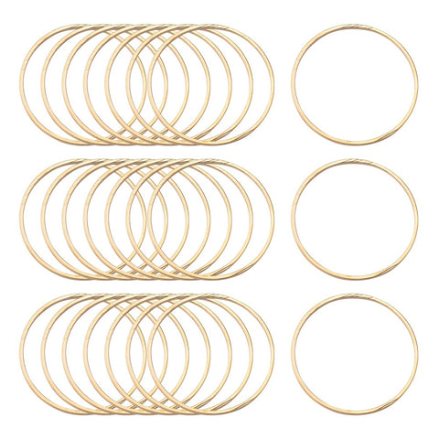 Light Gold plated circle charm connectors x 10 pieces - 2cm