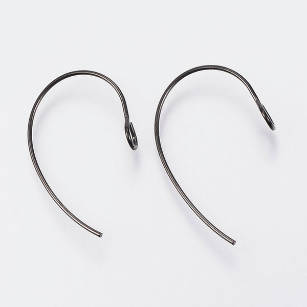 Black stainless steel hooks 2.5cm x 1.6cm x 10 pieces (5 pairs)