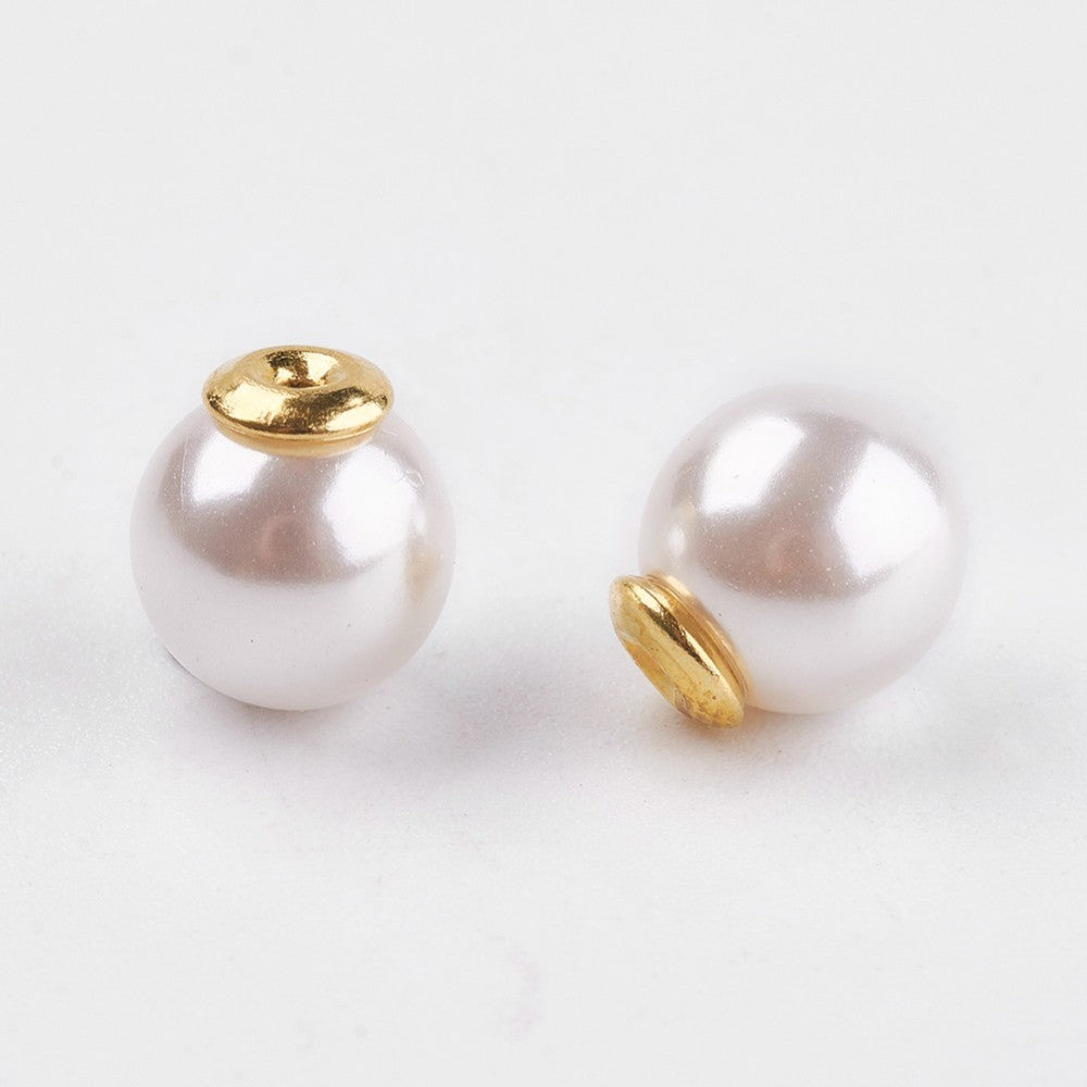 Pearl genuine 18K gold plated round earring backs x 8 pieces