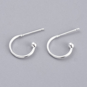 1.2cm to 1.8cm bright stainless steel open hoop x 10 pieces