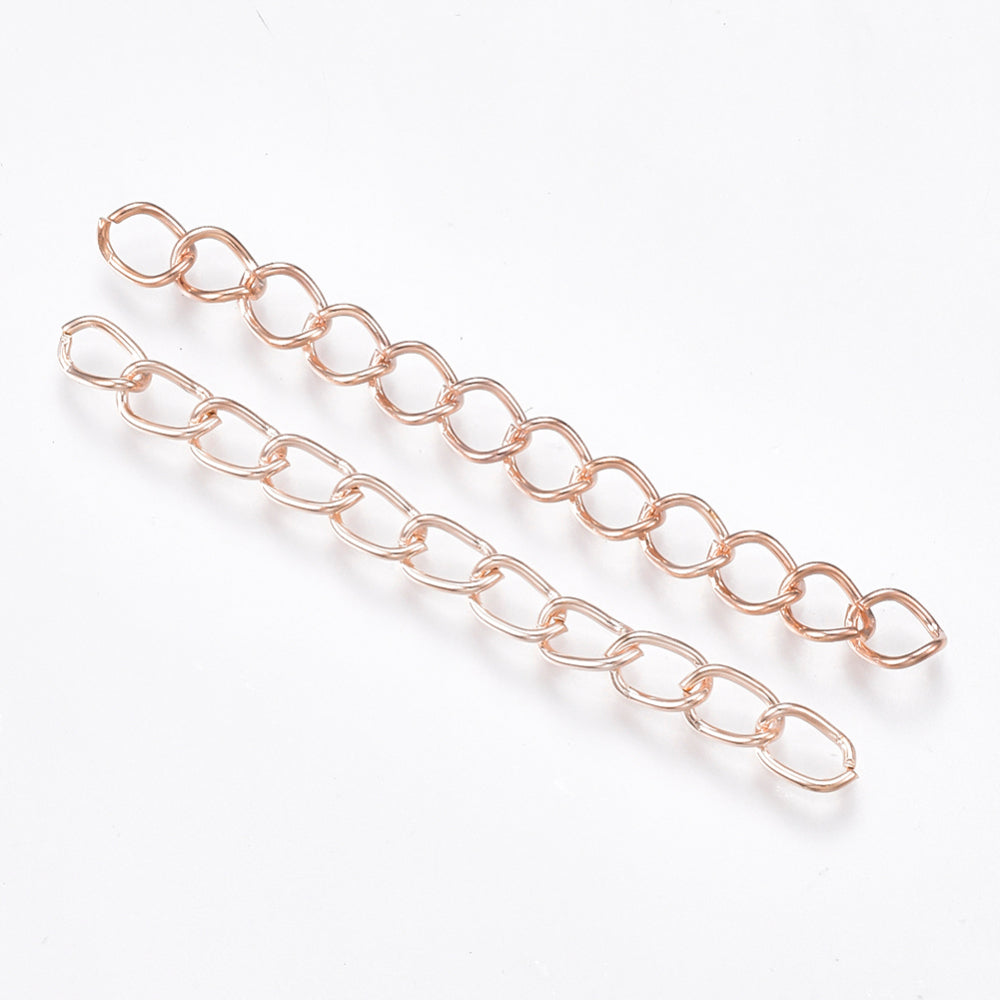 Light rose gold plated chain extender - pack of 10