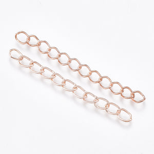 Light rose gold plated chain extender - pack of 10