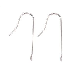 Fashewelry 500Pcs 316 Stainless Steel Earring Hooks Curved Fish Hook Ear  Wires 16x27mm for Dangle Earring Jewelry Making
