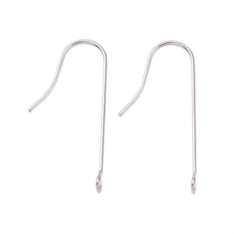 NEW 2.8cm long hook style plated 316 surgical stainless steel earring hooks x 10 pieces (5pairs)