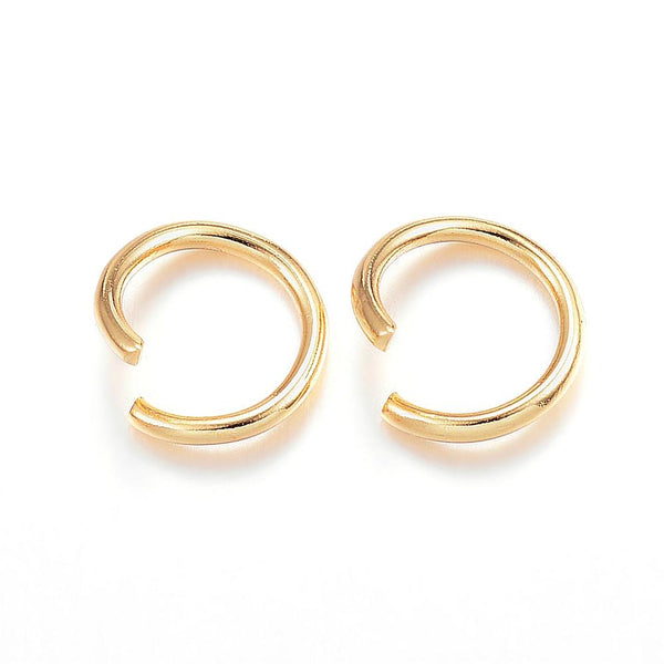 Genuine 7mm  24K Gold plated open jump rings x 100 pieces