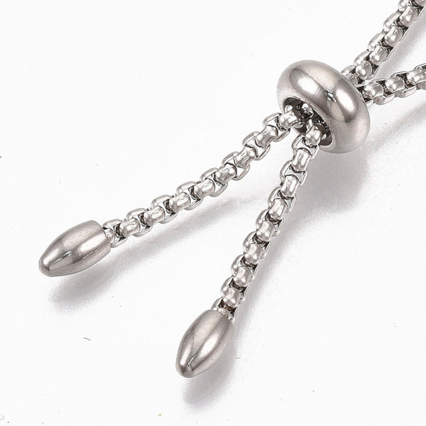 2.5mm Silver stainless steel open ended bracelet x 1 piece