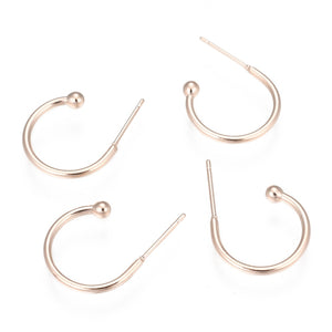 1.2cm x 1.8cm Rose gold stainless steel open hoop x 10 pieces