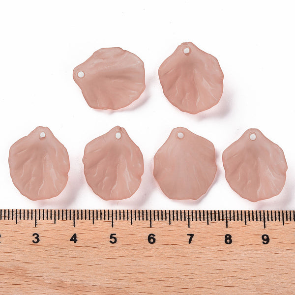 Rose Brown/Pink coloured acrylic petal charms - pack of 20