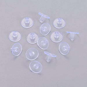 Silicone comfort earring backs x 50 pieces