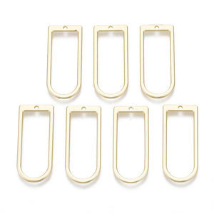 Long arch shape yellow gold plated brass charm x 8 pieces