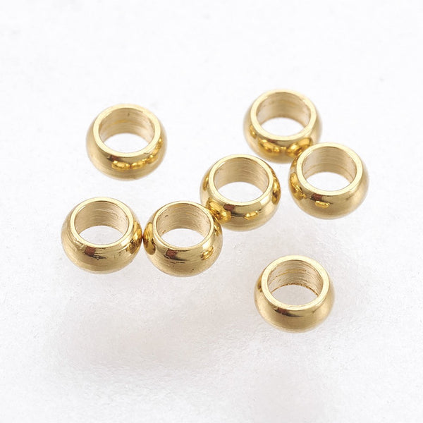 Tiny size gold plated surgical stainless steel beads - 10 pieces