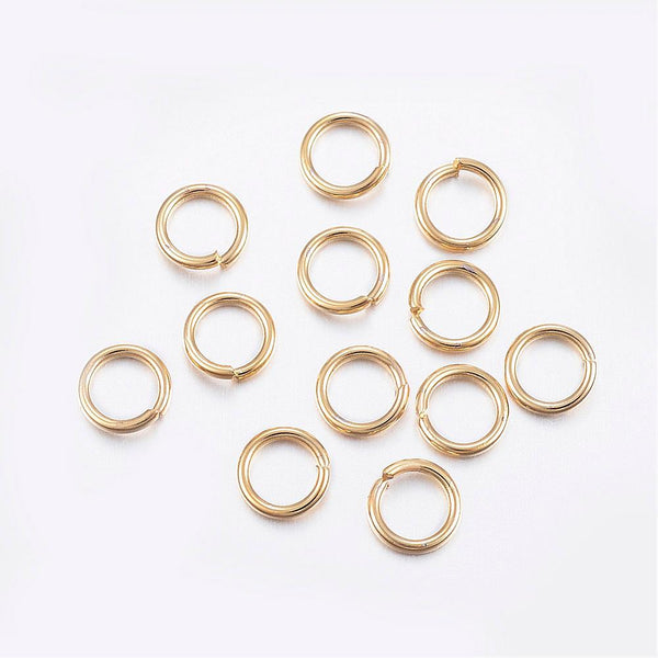 5mm Stainless steel gold open jump rings  - 100 pieces
