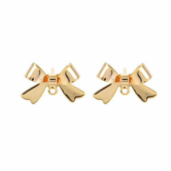 Genuine platinum plated bow stud tops - 4 x pieces