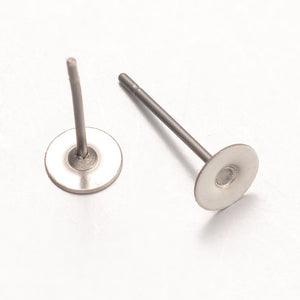 5mm SURGICAL 316 stainless steel earring posts - 100 pieces