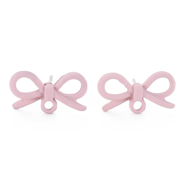 Pastel coloured bow stud tops - x 4 pieces