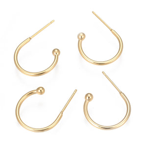 1.7cm x 2.2cm  Gold plated stainless steel open hoop x 10 pieces